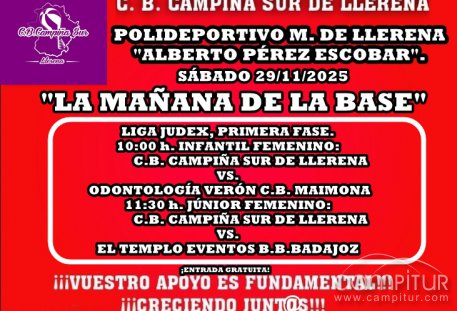 El C.B. Campiña Sur de Llerena afronta la séptima jornada de la liga JUDEX-FEXB